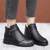 Cotton Shoes Women's Winter Velvet Soft Leather Fluff Warm Non-slip Soft Sole Short Boots In the Elderly Leather Shoes