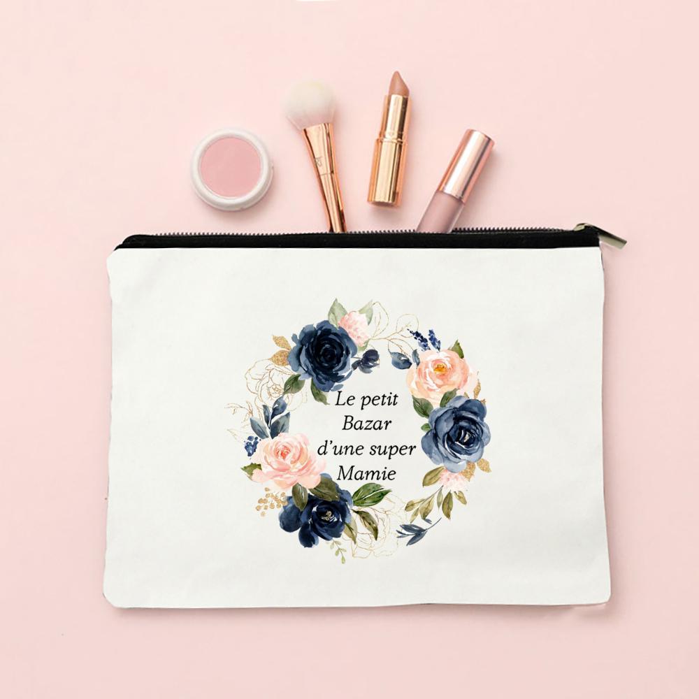 Super Mamie French Printed Makeup Bags Women Cosmetic Case Travel Toiletries Organizer Female Wash Storage Pouches Grandma Gifts