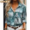 Women's Fashion Casual Long Sleeve POLO Neck Blouses & Shirts