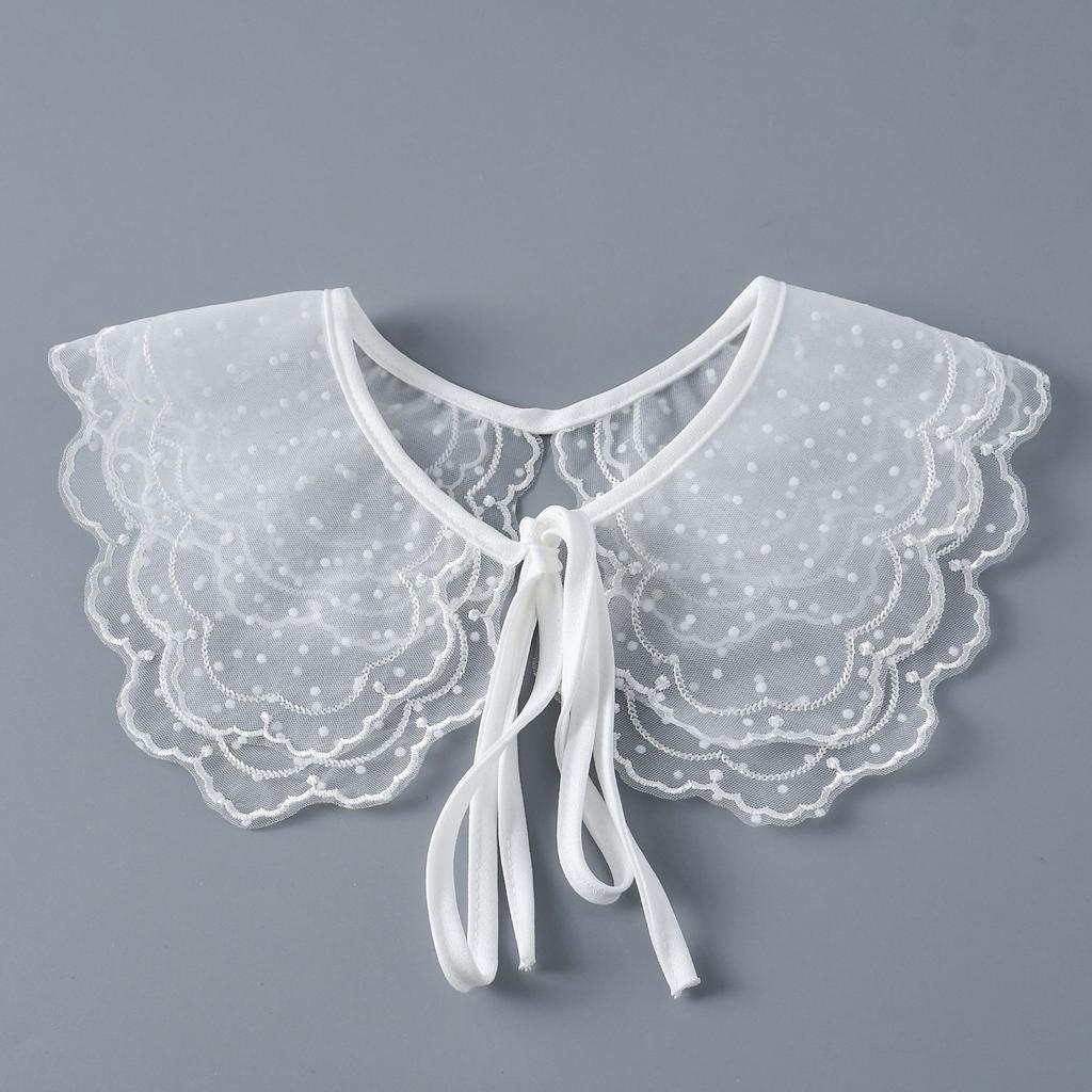Girls Lace Shirt Detachable Collar for Womens Adjustable Strap  Lace Up Shawl Small Shoulder Wraps Small Cape Fake Collar