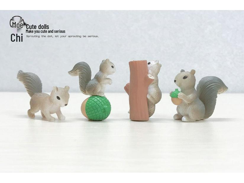 

Мультяшная фигурка белки из ПВХ: Украшение для автомобиля в виде животного, Декор для суккулентов, Топпер для торта, Украшение для микроландшафта