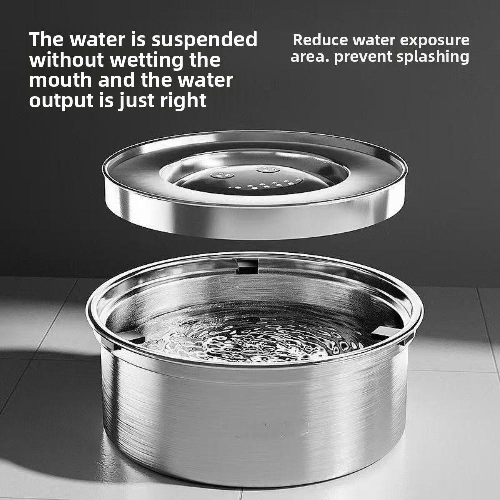 Stainless Steel Dog Water Bowl Anti-Spill Non-Slip Base Cat Floating Bowl Portable Anti-Splash Pet Water Feeder Pet Drinking