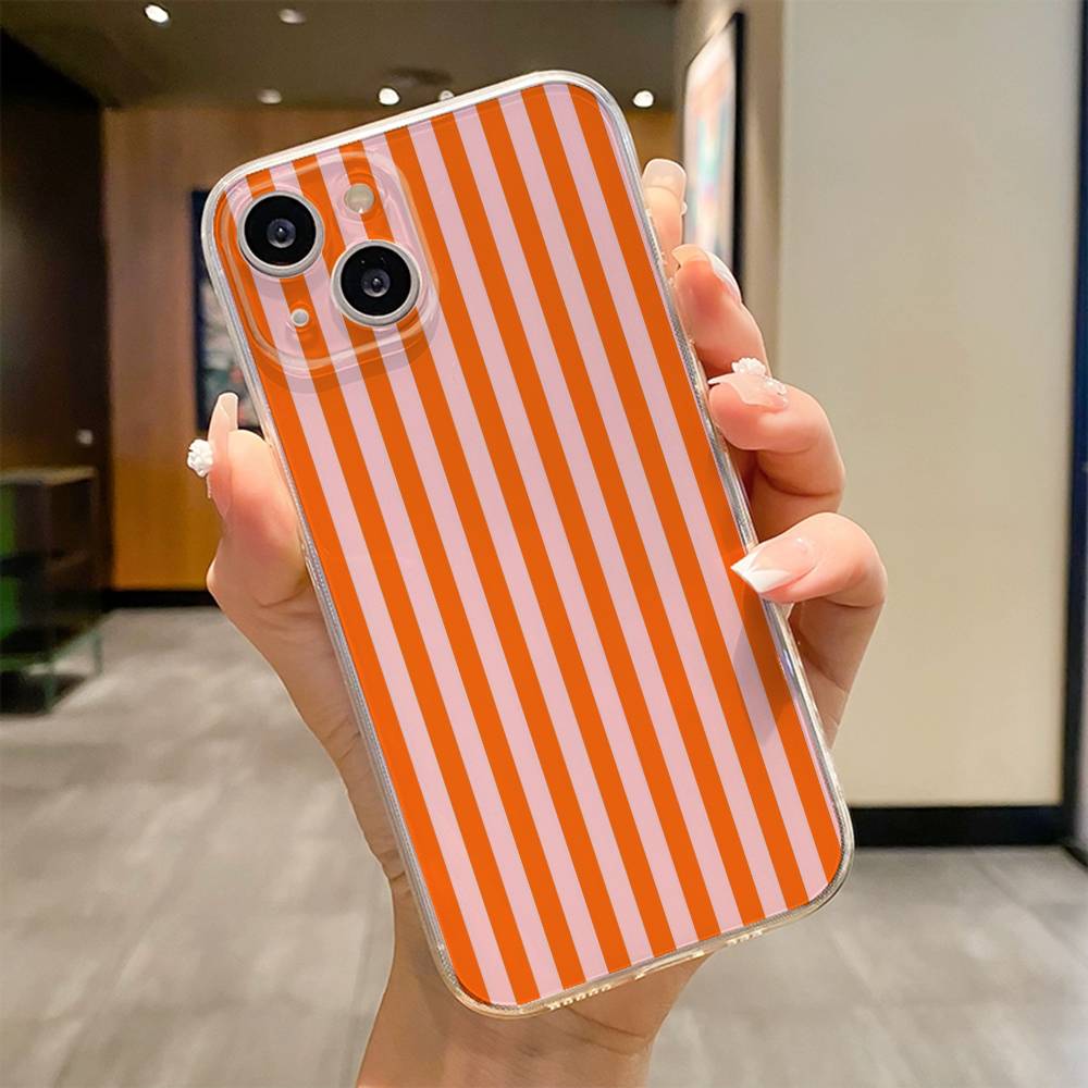 Colorful Striped Phone Case For iPhone 17 16e 16 15 14 13 12 11mini Pro Max X XR XSMAX 8 7 Air Plus Soft Cover