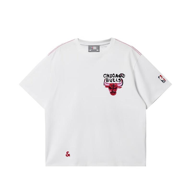 JACK&JONES Men's NBA Chicago Bulls Cotton Graphic T-Shirt