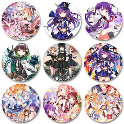 32/44/58mm Rabbit Bloom Pui Round Brooch Cartoon Figure Icons Cosplay Badge Lapel Pins for Backpack Clothes Jewelry Gifts