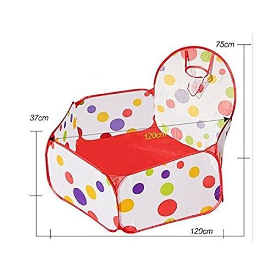 HappyHome Faltbare Bällebad mit Netzkorb, Bällehaus, Indoor-Spielgerät, Spielhaus, Aufbewahrungstasche und Tuch im Lieferumfang enthalten (120 cm)