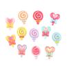 100pcs/bag Mix Colors Flatback Swirl Heart Lollipop Resin Cabochon Diy Accessories