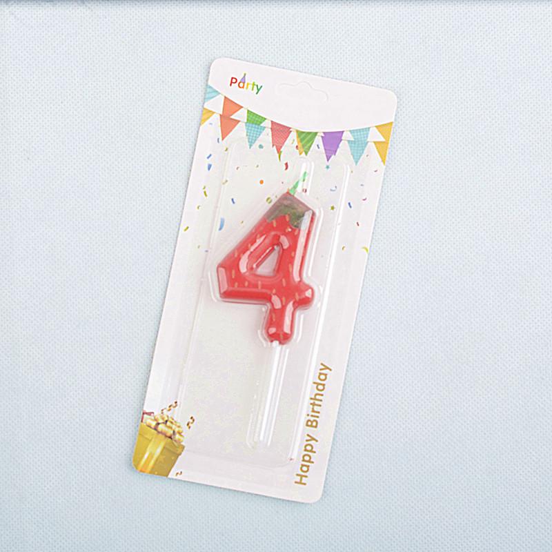 1pc Strawberry Birthday Cake Candle, 0-9 Number Perfect for Anniversary, Birthday & Party Decorations, Celebration Candle