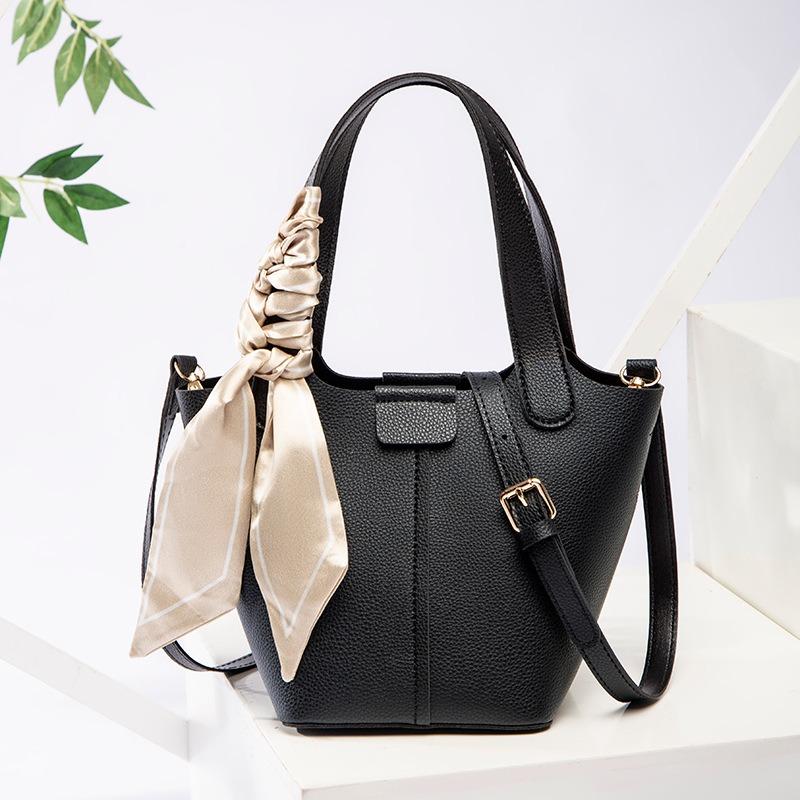 Modny jedwabny szal dekoracyjny torebka wiaderkowa wszechstronny świeży słodki lekki luksus niszowy design