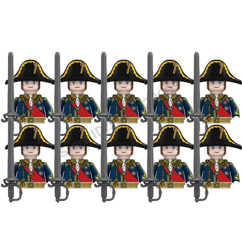 Medieval Military Building Blocks Napoleonic Wars Castle Knight Soldier Figures Weapons Guns British French Marshal Infantry Toy