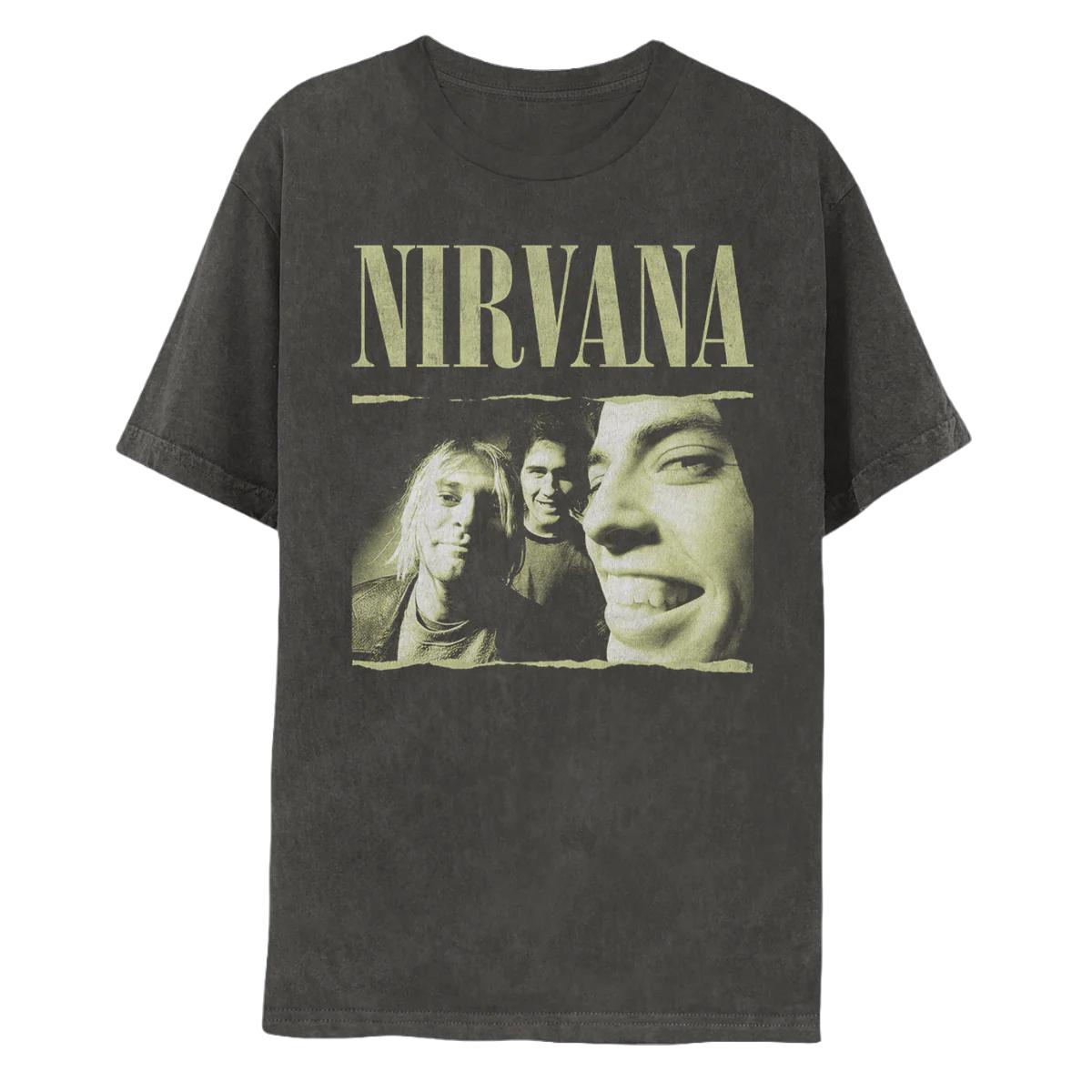 

Nirvana Rock Band Washed Tshirt Unisex and Women Summer Gothic Clothing Fashion Casual Round Neck Short Sleeved Top Streetwear 3XL