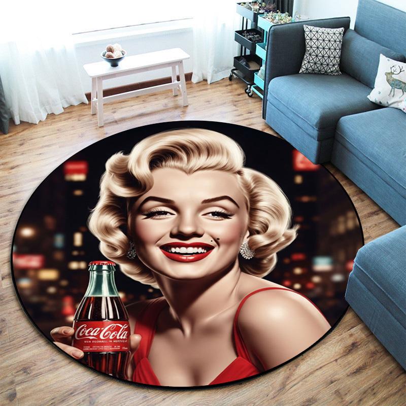 Christmas Gift Halloween Theme Bear Truck Coca Cola Round Carpet Soft Home Decoration Corridor Table and Chair Anti Slip Outdoor Floor Mat Carpet H14