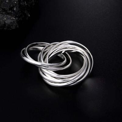 Bagues en argent sterling 100 % 925 pour femmes et hommes, bijoux ethniques vintage, 9 cercles, taille 6, 7, 8, 9, 10, mode Anel De Prata Bijoux