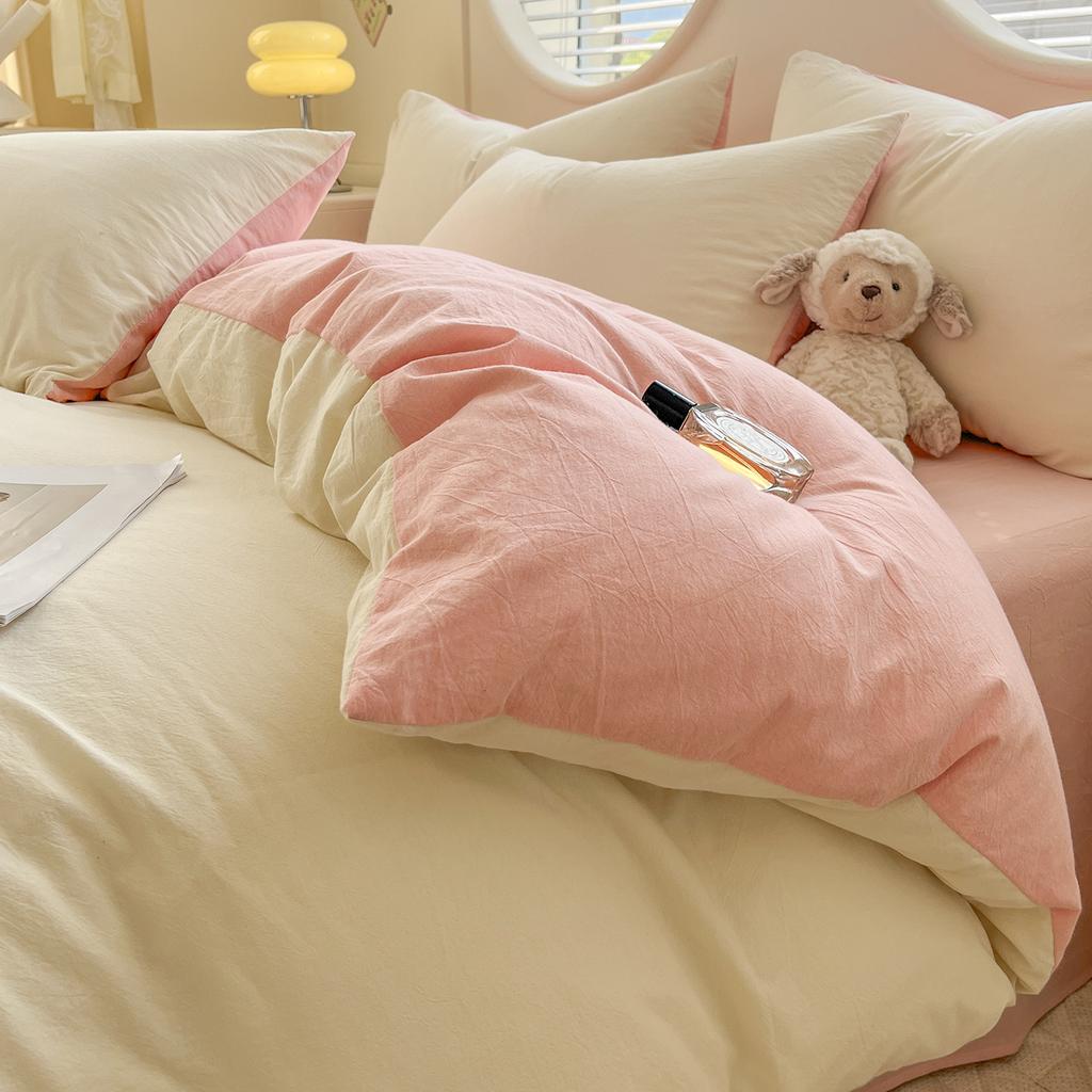 Sleepy Grid Cotton, Pure Cotton, Washed Cotton, Simple Striped Single Duvet Cover