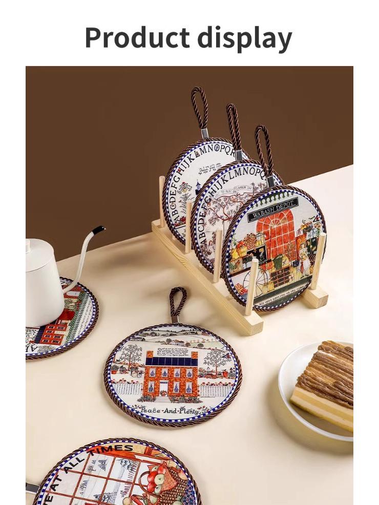 High-Temperature Resistant Retro Enamel Pot Mat – Anti-Scald Pad for Ceramic Tableware