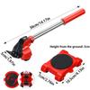 5Pcs/Set Heavy Duty Furniture Lifter with Wheel Bar Save Effort Furniture Moving Tools 360-degree Universal Casters