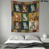 Retro patchwork Animal Wall Tapestry Aesthetic Wall Hanging Printed Fabric Blanket Decorative Tapestries for Bedroom Living Room Home Decor