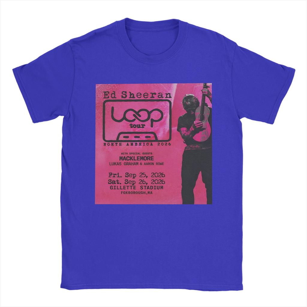 Ed Sheeran Loop Ed America Tour 2026 TShirt Summer Cool T Shirts Men Cotton O Neck Oversized Tees Short Sleeve Vintage Tshirt