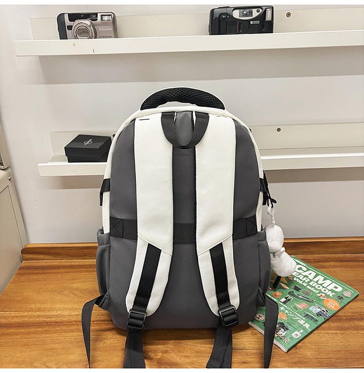 Lulu Japanese Casual Backpack Set: Large Capacity Schoolbag for College, Junior High Students, and Men & Women's Portable Use.