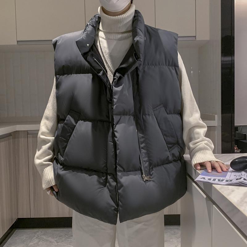 Herbst- und Winterweste aus Daunenbaumwolle für Herren, lockere ärmellose Weste mit Reißverschluss, vielseitige, schöne und modische, lässige, warme, dicke Weste für Herren