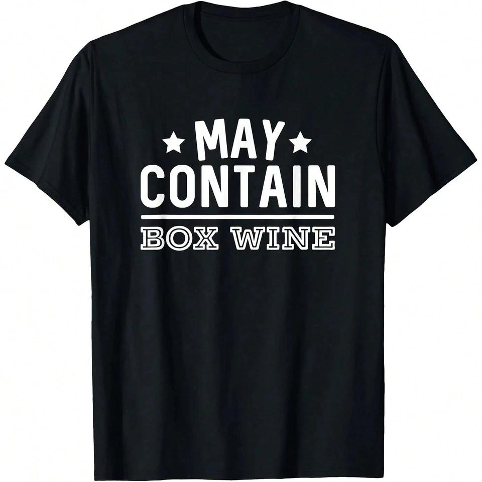 May Contain Box Wine Funny T Shirt Funny Unisex XL