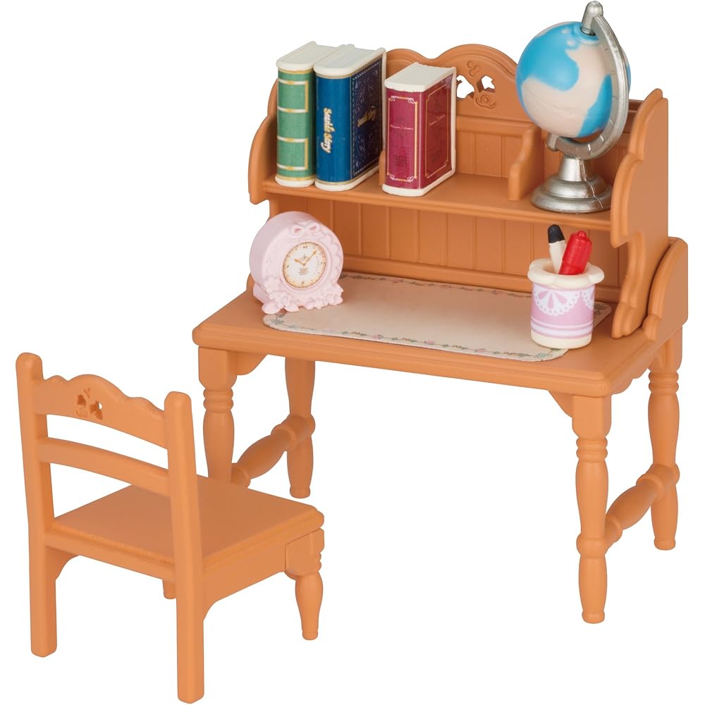 Sylvanian Families EPOCH Study Desk Set ST Mark Certified Toy for Dollhouse Ages 3 and Up