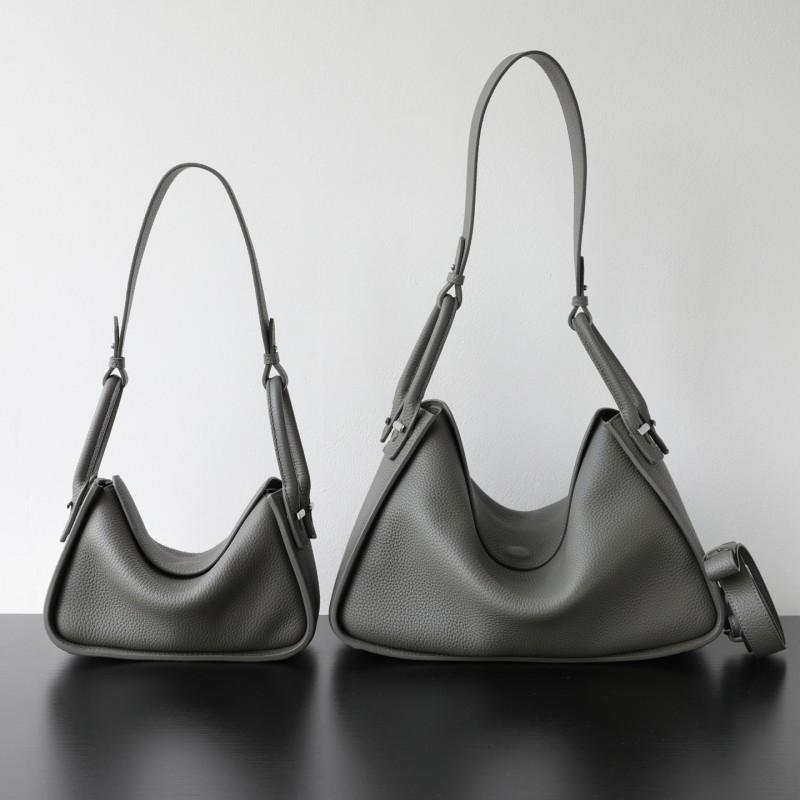 Genuine Leather Pillow Shape Tote Bag Women Soft Full-Grain Cowhide Large Capacity Crossbody Shoulder With Magnet