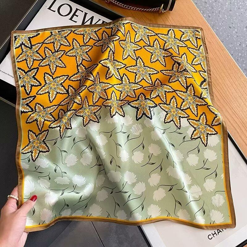 70 silk scarf square scarf high sense fashion versatile professional simulation silk small scarf versatile printed women's silk scarf