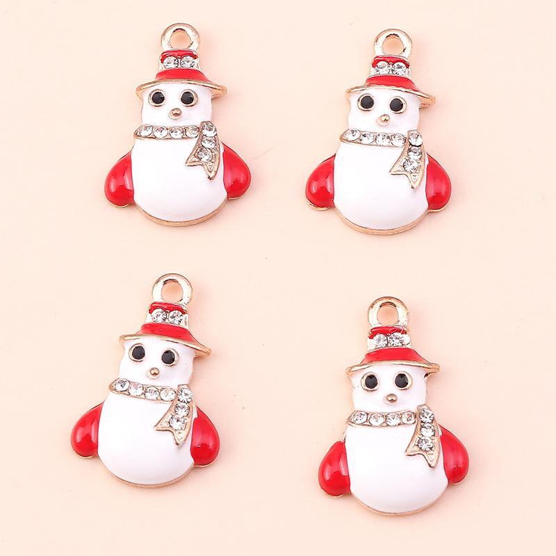 10pcs 15x22mm Cartoon Christmas Charms Enamel Santas Claus Charms Pendants for Jewelry Making DIY Necklace Earrings Accessories