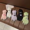 Thickened cartoon women's waterproof finger gloves riding anti-wind and cold cute warm velvet ski gloves