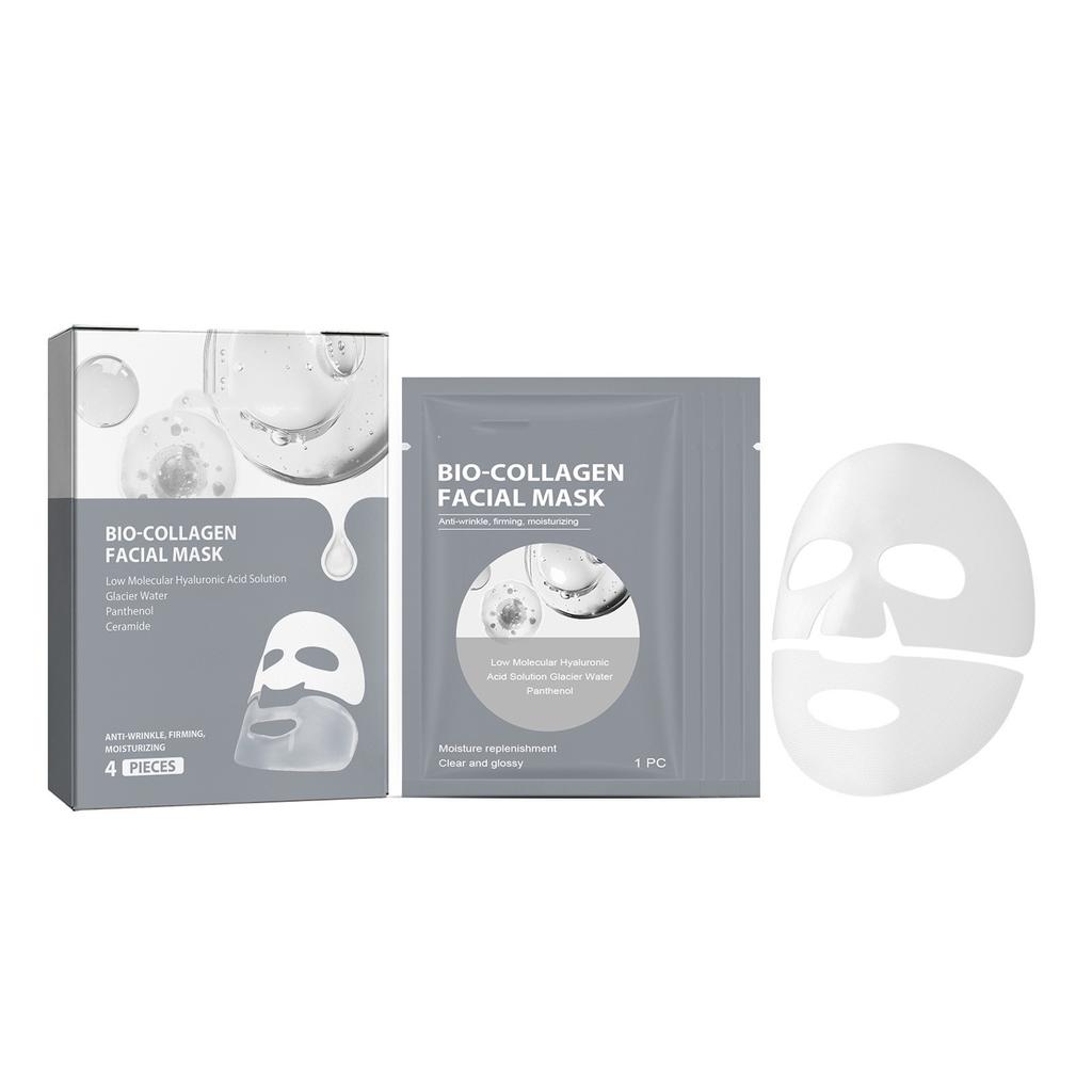 Tiefenwirksame Collagen-Faltenlifting-Maske Collagen-Maske Bio-Collagen-Gesichtsmaske Collagen-Filme Tief feuchtigkeitsspendende, straffende Hydrogel-Maske für die Nacht 4 Stück/Box 1 ml