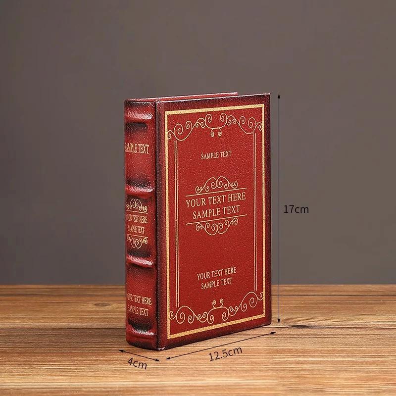 English wooden fake book Art Ornaments Luxury European retro fake book storage box Photography props home decoration Accessories