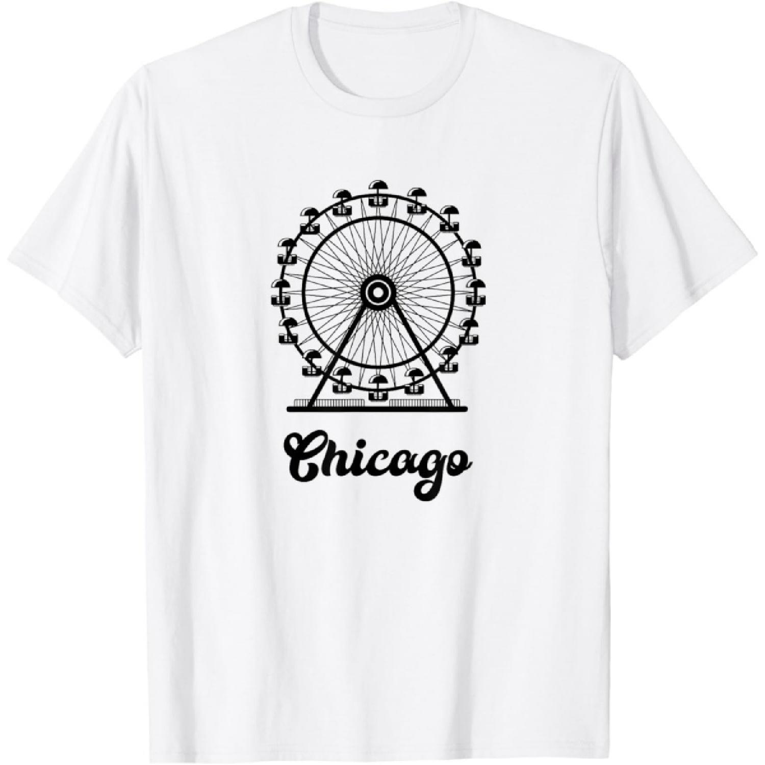 

Chicago Illinois With Ferris Wheel T-Shirt XXXXXL білий