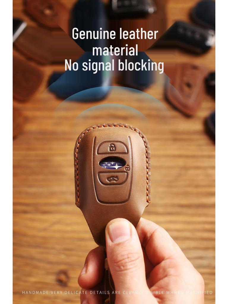 Genuine Leather Subaru Key Case for Forester, XV, Outback, Legacy, and BRZ