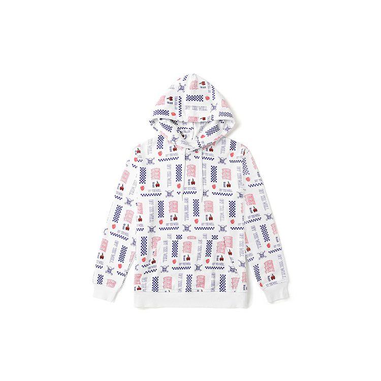 Vans All Over Print Hooded Long Sleeve Sweatshirt Men Sweatshirt White VN0A4UTVZH3 L