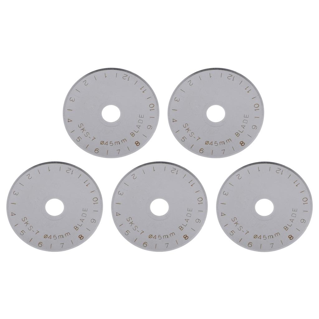 5 Stück 45mm Rollschneiderklinge Legierter Stahl Rollschneider Ersatzklingen für Stoff Leder Pape