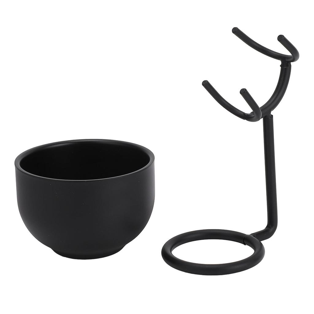 Rasierpinselständer mit Schüssel Herren Bart Rasierwerkzeug Pinselhalter Set Pflegeset Rack