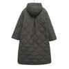 Womens Long Quilted Hooded Cotton Coat Winter Warm Outerwear Black Gray Size XS S M L