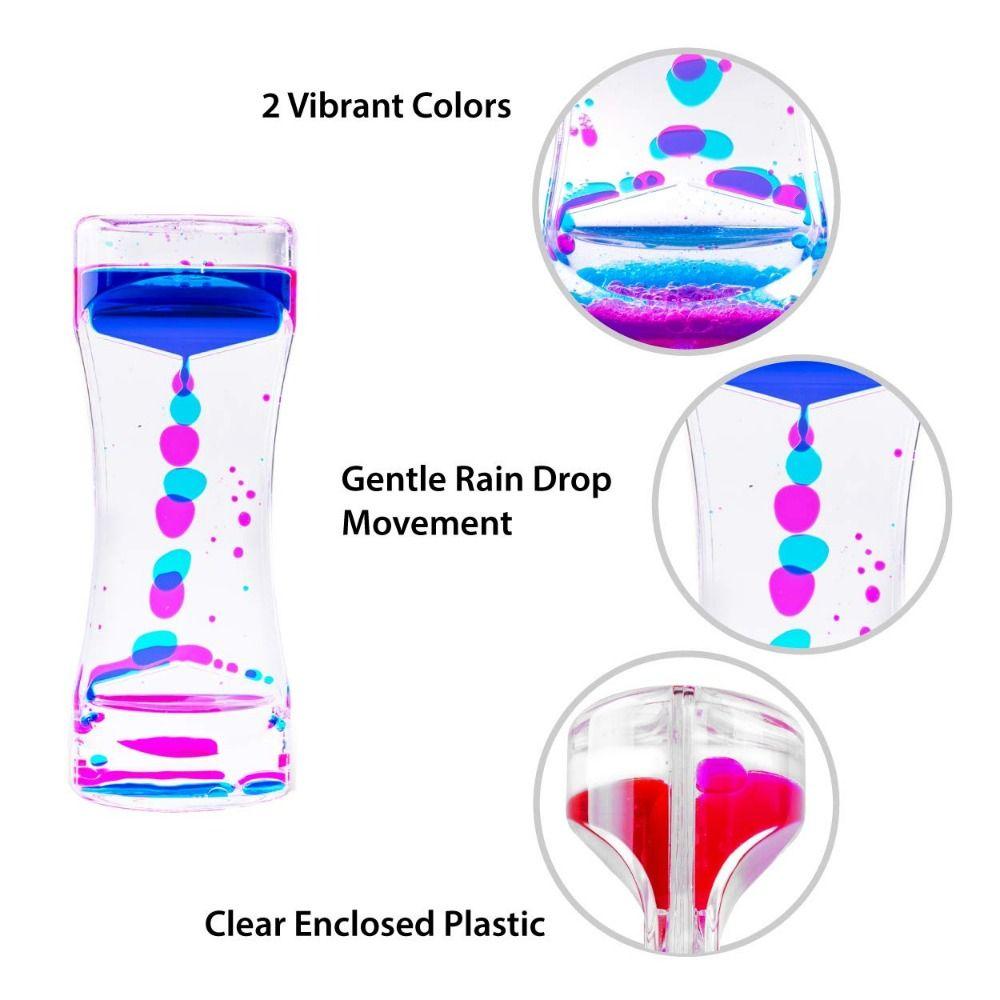 Double Colors Oil Hourglass Timer Creative Movement Sensory Toys Oil Hourglass Kids Toy