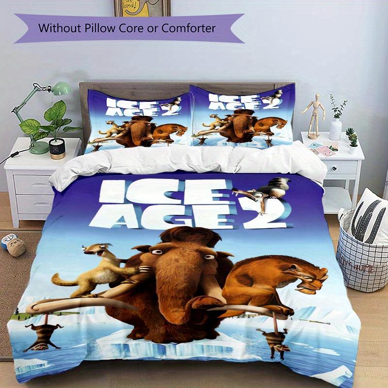 3pcs Ice Age 2 The Meltdown Quilt Set, Soft and Comfortable Bedroom, Guest Room and Dorm Decor Bedding Set 1 Quilt Cover + 2 Pillowcases.Q05