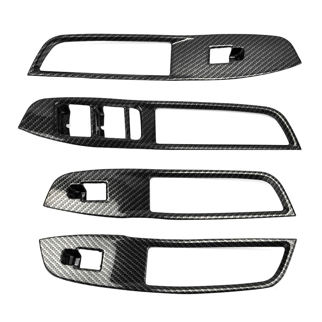 4pcs set Window Switch Panel Cover Trim Decorative Sticker for MG ZS 2017‑2018 Carbon Fiber
