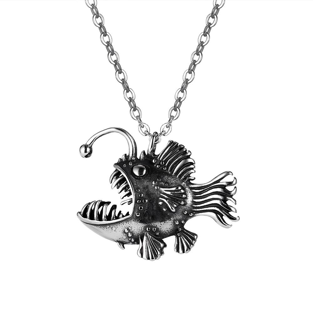 Nordic Vikings Wolf Tooth Pendant Necklace 316L Stainless Steel Hip Hop Rock Fashion Leather Rope Chain Jewelry Gifts