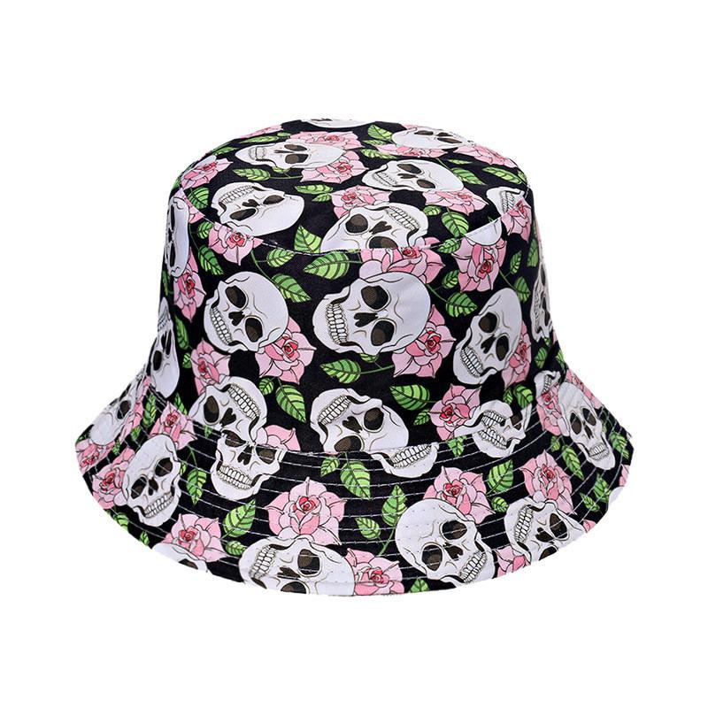Unisex Flower Smiley Face Print Fisherman Cap Sun Hat New Summer Style