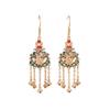 Boucles d'oreilles pampilles carpe en jade plaqué or style ancien pour Hanfu et Cheongsam