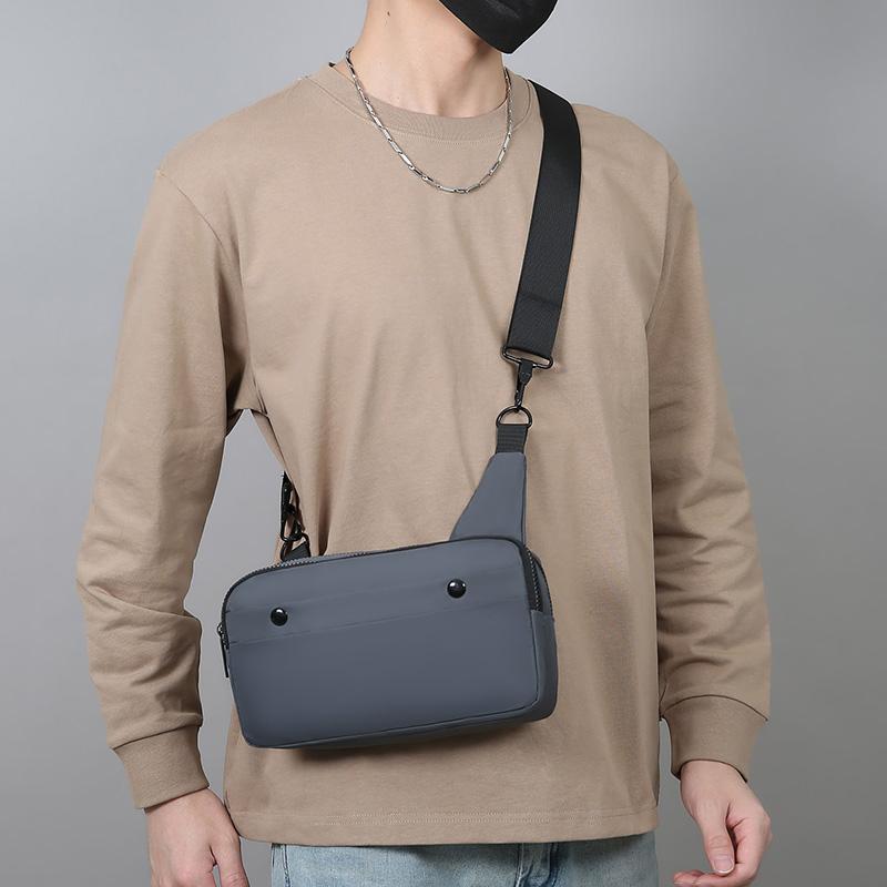 Herren Outdoor Brusttasche Umhängetasche Multifunktionale Umhängetasche Wasserdichte Kuh Handy Tasche