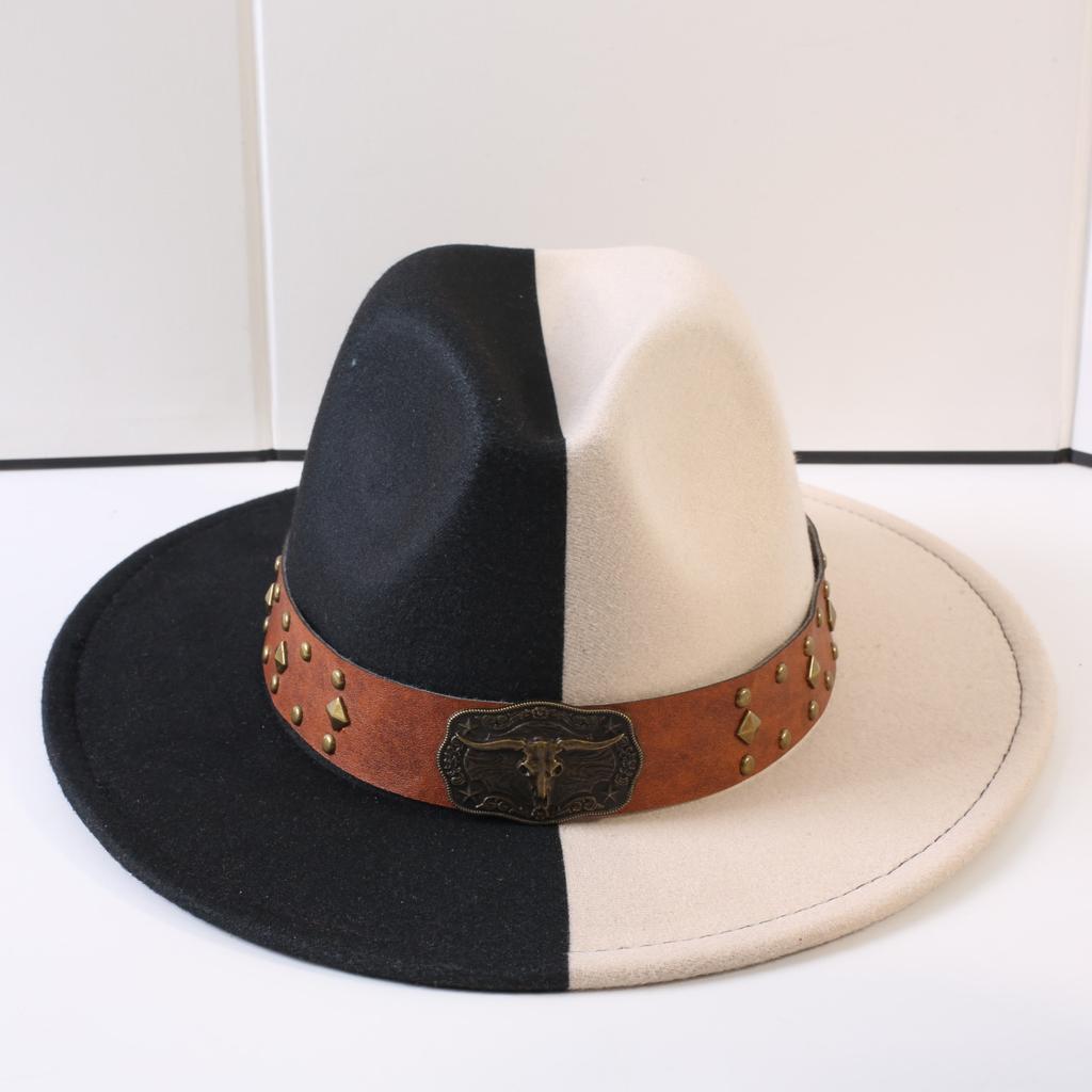 Popular European and American Classic Double-color Wide-brimmed Top Hat Men's and Women's Fashion OL Style Cowboy Hat Jazz Hat
