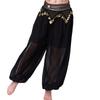 Costumes de Danse du Ventre Pantalons Lanterne à Monnaies pour Danse du Ventre Mousseline fendue Sequins Pantalons Sarouel pour Yoga Pantalons de Danse du Ventre