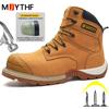 Cowhide Work Safety Boots Composite Toe Protective Shoes Work Boots Anti-smash Anti Puncture Indestructible Shoes Waterproof