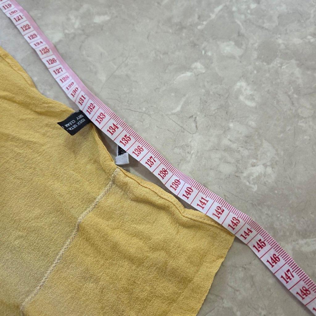 Used Emporio Armani, Made In Italy, 100% Silk, Sheer Stole, Yellow, Accessories, Shawl, Scarf, Air Conditioning Protection, Large Stole