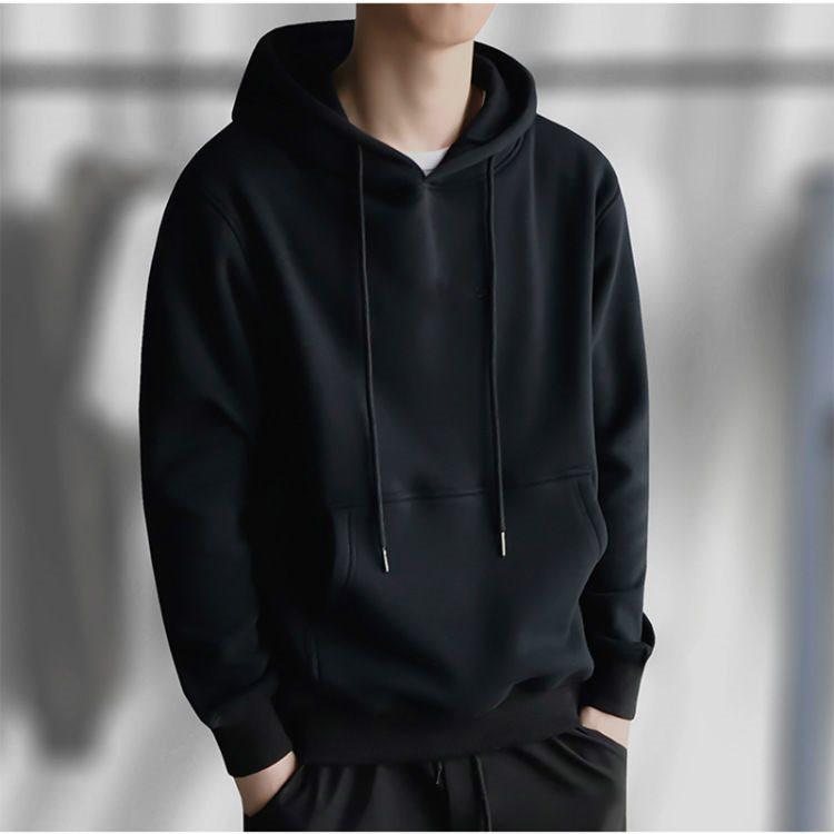 Men's Versatile Fleece-Lined Hoodie - Casual, Loose Fit for Autumn and Winter